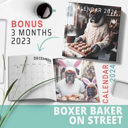 BOXER BAKER ON Street Calendar 2024 Jan 2024 to Dec 2024 Bonus 3 Months