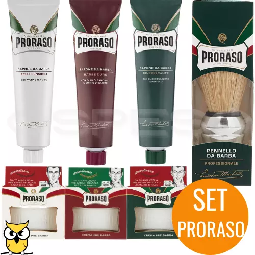 Proraso Set Rasatura Crema Prebarba - Pre Barba Pennello Da Barba+Sapone In Tubo