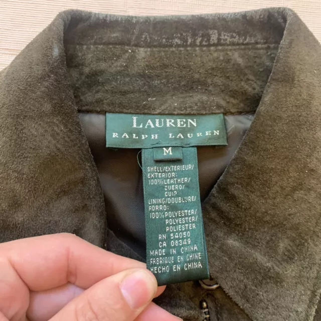 VINTAGE RALPH LAUREN Women's Forest Green Suede Leather Zip Up Jacket ...
