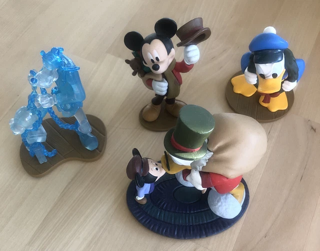 Disney Mickey Christmas Carol Scrooge 4 Figure Play Set Cake Top Mickey Mouse