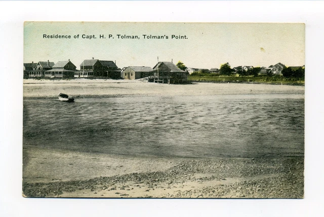 Green Harbor, Marshfield MA 1914 postcard, Residence Capt H.P. Tolman, cottages