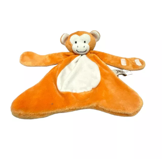 Maison Chic Monkey Pacifier Holder Clip Lovey Lovie Blankie Plush Orange 11"