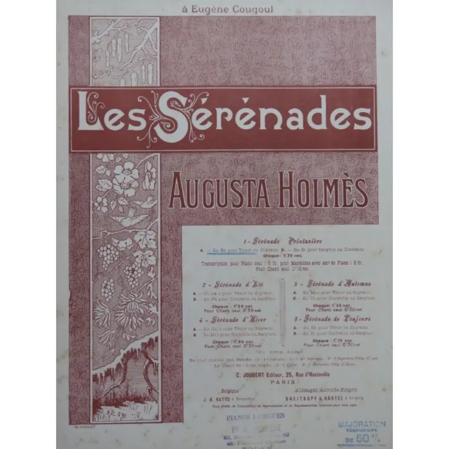 HOLMÈS Augusta Sérénade Printanière Chant Piano ca1900