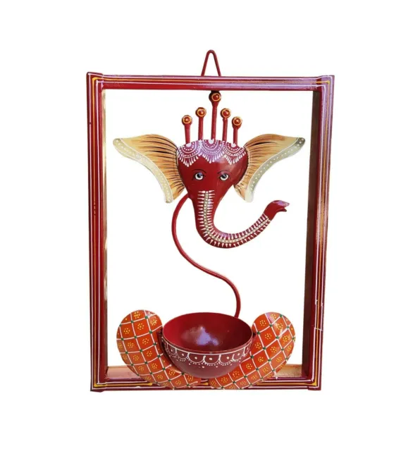 Portavelas de luz de té Ganesha decoración pintada a mano envío gratis