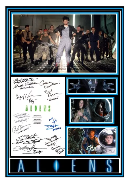 (228)  aliens cast signed a4 photograph framed unframed reprint ~~~~ 2