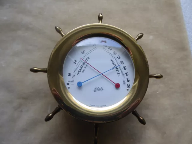 Schatz ,Thermometer,Hygrometer ,Messing,(Steuerrad )