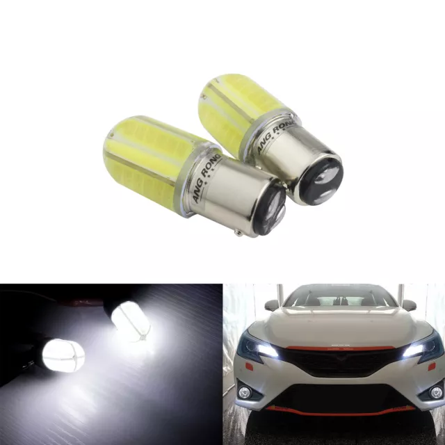 2x BAY15D P21/5W LED 8 COB Ampoule Feux Jour Diurne Blanc 6000K Pour Peugeot RCZ