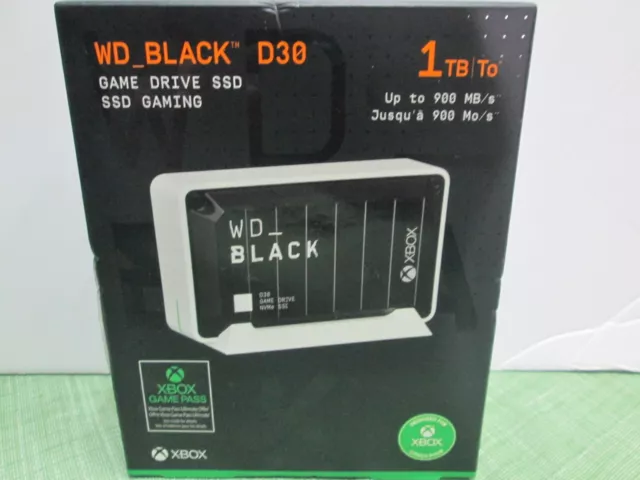 NEW WD D30 1TB USB-C Game Drive for Xbox Type C External USB Portable SSD  Black