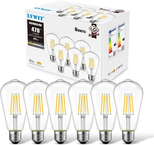 LVWIT 4W Edison E27 Screw Bulb,E27 Vintage Light Bulbs 40W...