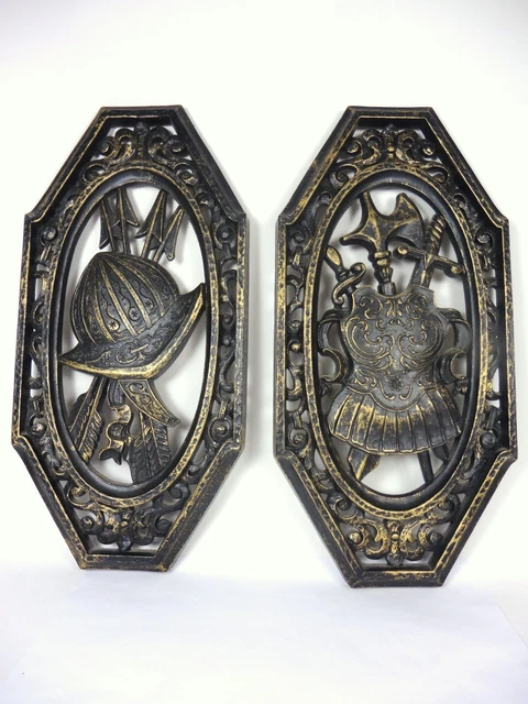 Vintage Homco Wall Plaques Set of 2 Helmet and Shield Vintage Homco Wall Plaques Set of 2 Helmet and Shield