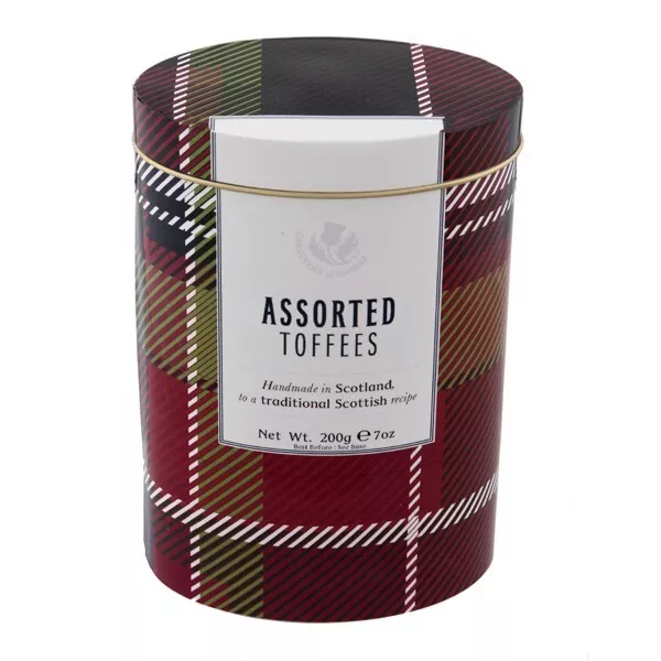Toffè assortiti scozzesi fatti a mano tartan latta 200 g/regalo festa del papà - spedizione veloce