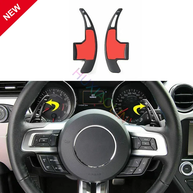 For Ford Mustang 2015+ Steering Wheel Shift Paddle Shifter Cover Trim 2PCS Fit