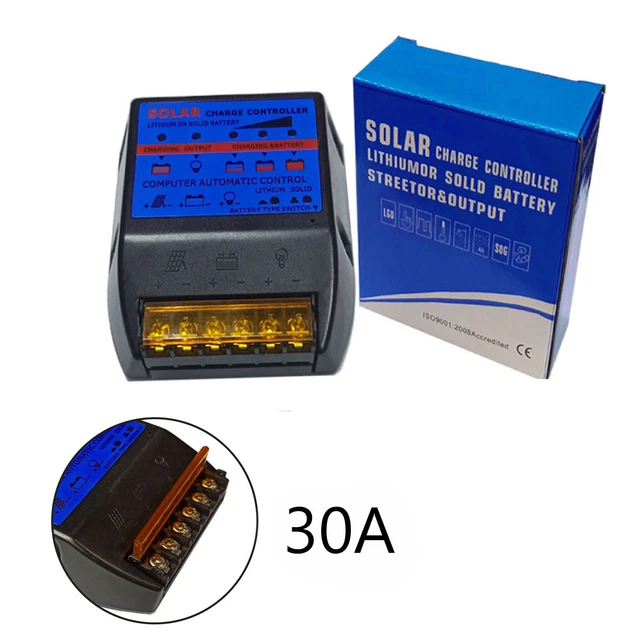 SOLAR CHARGE CONTROLLER PWM 30A 12V Solar Panel Battery Control Adapter ...