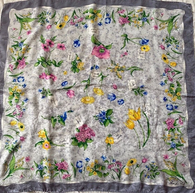 Foulard Vintage En Soie Anne De Sevil Paris - Occasion Très Bon état, Multicolore