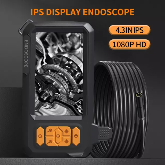 2/5/10/15M 8mm Industrial Endoscope Camera Borescope Inspection 4.3" IPS Screen