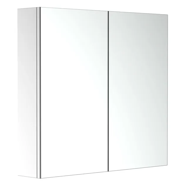 HOMCOM Bathroom Cabinet Double Door Wall Mounted Mirror Stainless Steel