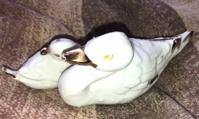 Capodimonte  Porcelain White/Gold Duck  Figurine Ornament
