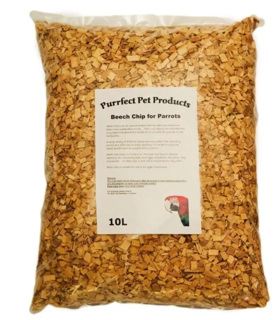 Beech chips Coarse for Parrots, Caged Birds Bedding 10 Litre bag