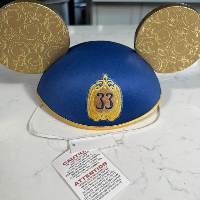 Disney Club 33 Exclusive Mickey Ears Fascinator Hat Gold Member Exclusive NWT EXCLUSIVE Disney CLUB 33 Gold Logo Interior Mickey Ears Hat  main image 2