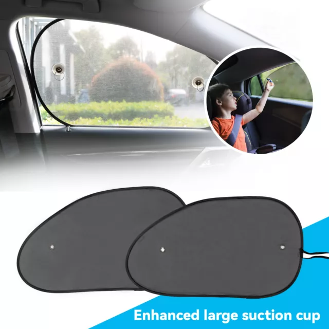 2x Car Sun Shade Shield Front Rear Side Window Screen Cover Sun Visor Mesh Kids