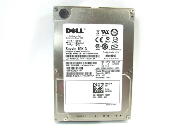 Dell C975M 300GB 10K SAS 2.5" 6Gbps ST9300603SS Hard Drive HDD Grade A