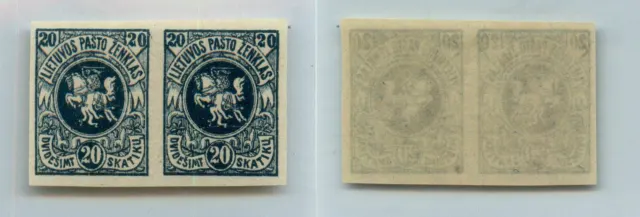 Lithuania 🇱🇹 1919 SC 52 MNH imperf wmk 145 pair . rtb7486