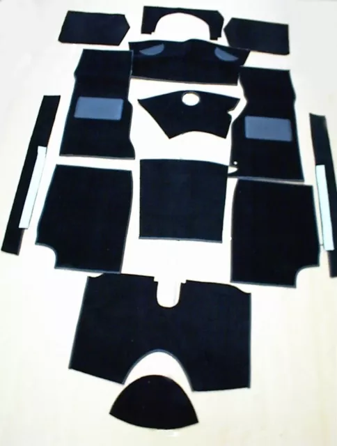 Triumph TR4A - TR6 Full Black Carpet Set - High Quality