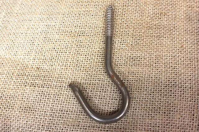 Old Hanging Plant Hanger Hook 3 7/8" Rustic Vintage Steel Wash Line NOS 2