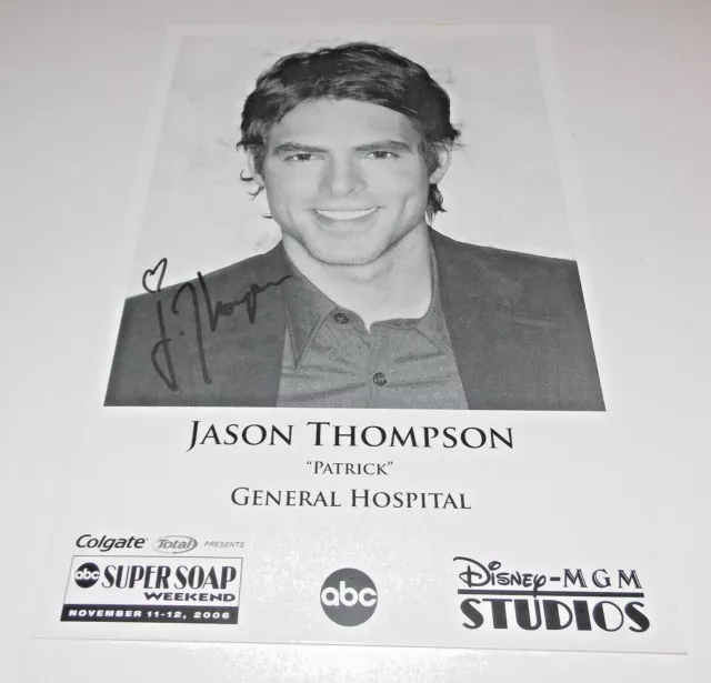 Jason Thompson Autograph Reprint Photo 9x6 General Hospital 2006 Young Restless