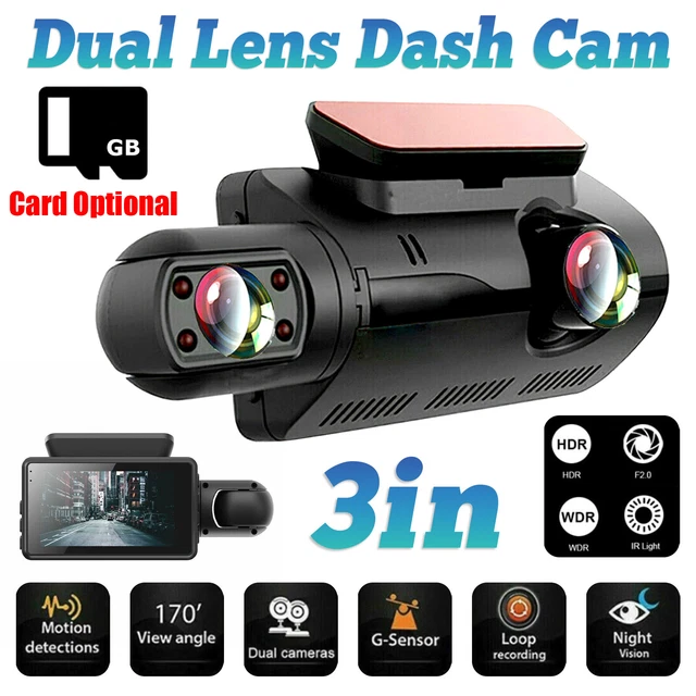 1080P Dual Lens Car DVR Dash Cam Video Recorder G-Sensor Front Inside Camera HD
