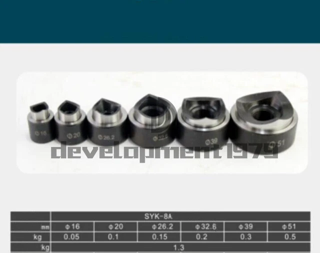 6 Die 16-51MM Hydraulic Knockout Punch Driver Kit Hole Tool molds NEW