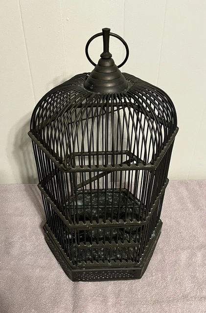 Vintage Brass Bird Cage Made in India Decor Used Only