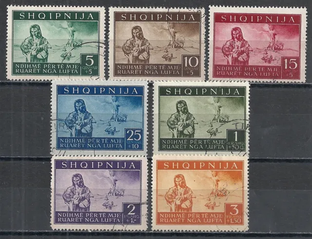 German Occ Albania stamps 1944 MI 15-21  CANC  VF