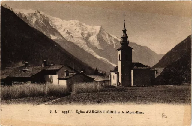 CPA Église d'ARGENTIERES et le Mont-Blanc (337224)