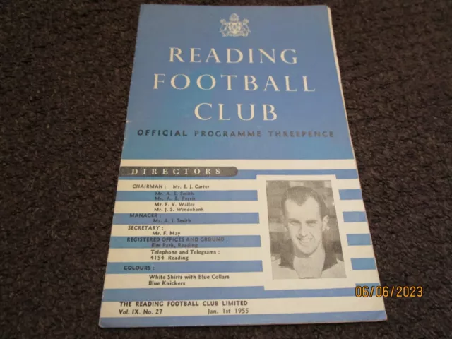 READING  v  SHREWSBURY TOWN   1954/5  JANUARY 1st