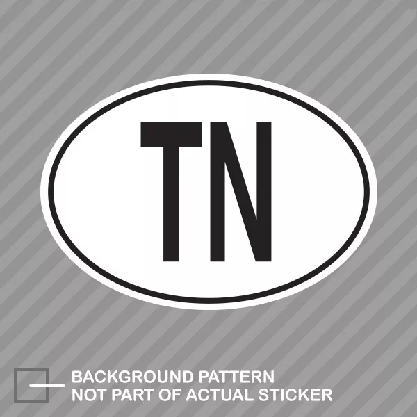 TN Tunisia Country Code Oval Sticker Decal Vinyl Tunisian euro