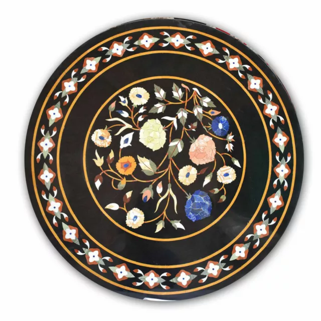 18'' Table Marble Inlay Top pietra Dura Home garden coffee dining Decor b32