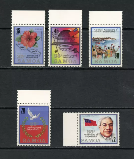 S915 Samoa 1987 Unabhängigkeit Flaggen 5v. MNH