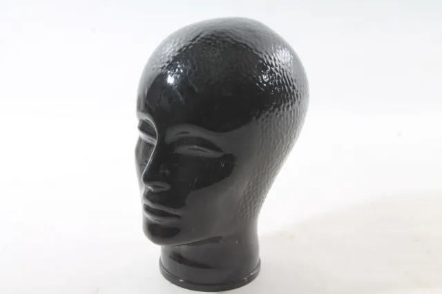 Glaskopf Schwarz Huthalter Kopfhörer Halter Vintage Glas Kopf