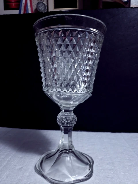 Vintage Indiana Glass Clear Diamond Point 11" Footed Urn Vase Candy Dish NO LID