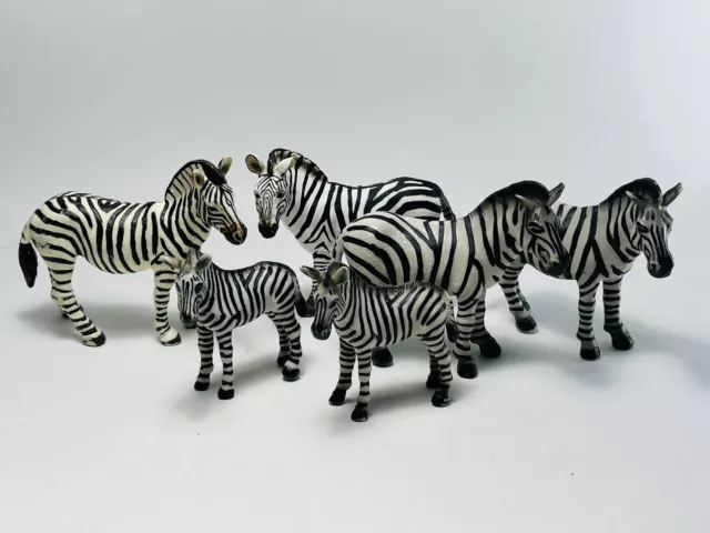 Lot of Schleich & Safari Zebras 1998-2008  Adult & Baby/Foal Zebra Herd PVC
