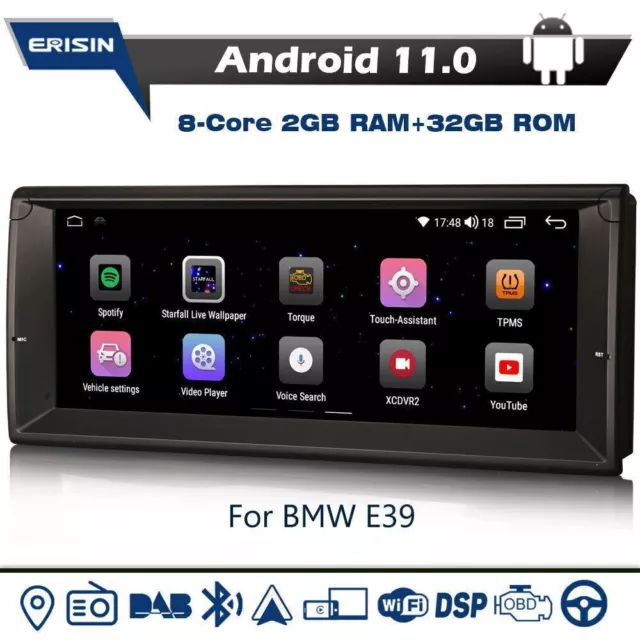 Android 11 CarPlay Autoradio GPS Navi Bluetooth DAB+4G für BMW 5er E39 M5 8-Kern