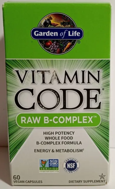 Garden of Life Vitamin Code Raw B-Complex 60 Vegan Caps Gluten-Free Exp: 09/2024