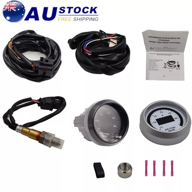 52mm AFR O2 UEGO Wideband Air Fuel Ratio Gauge Kit 30-4110 LSU 4.9 Probe Sensor