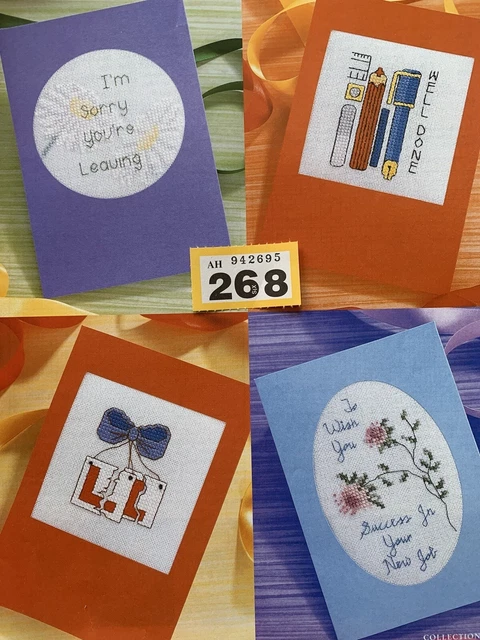 Vintage Mixed occasion greeting Cards Cross stitch design chart