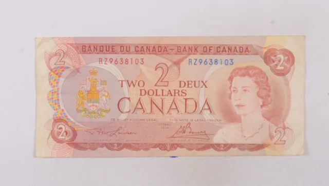 CrazieM World Bank Note - 1974 Canada 2 Dollars - Collection Lot m713