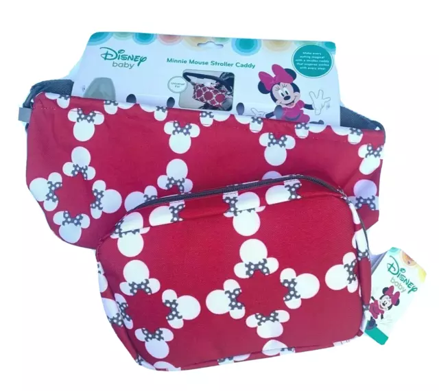 Disney Baby Minnie Mouse Stroller Caddy And Diaper Shuttle Red & White New