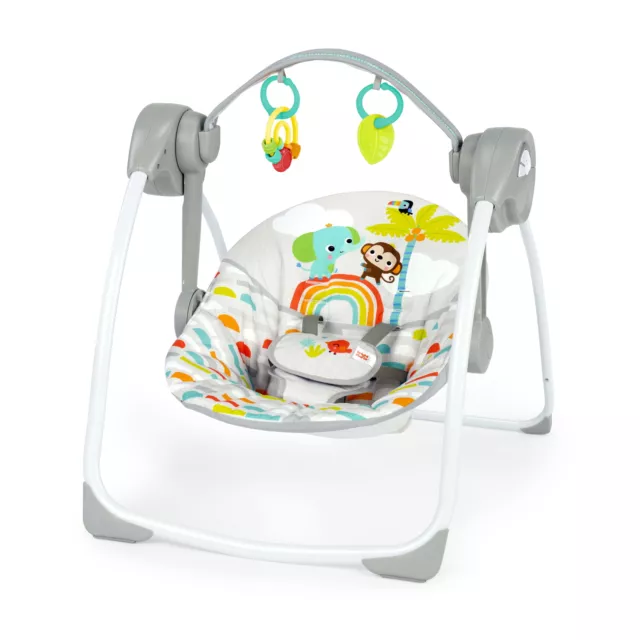 Playful Paradise Portable Foldable Compact Baby Swing with Toys Unisex Newborn +