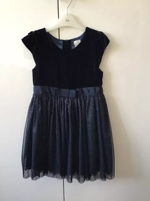 Jasper Conran Junior Girls Gorgeous Navy Sparkly Dress Age 5-6