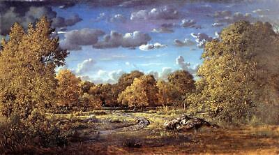 Oil Glade-of-the-Reine-Blanche-in-the-Fontainebleau-Forest-Theodore-Rousseau art